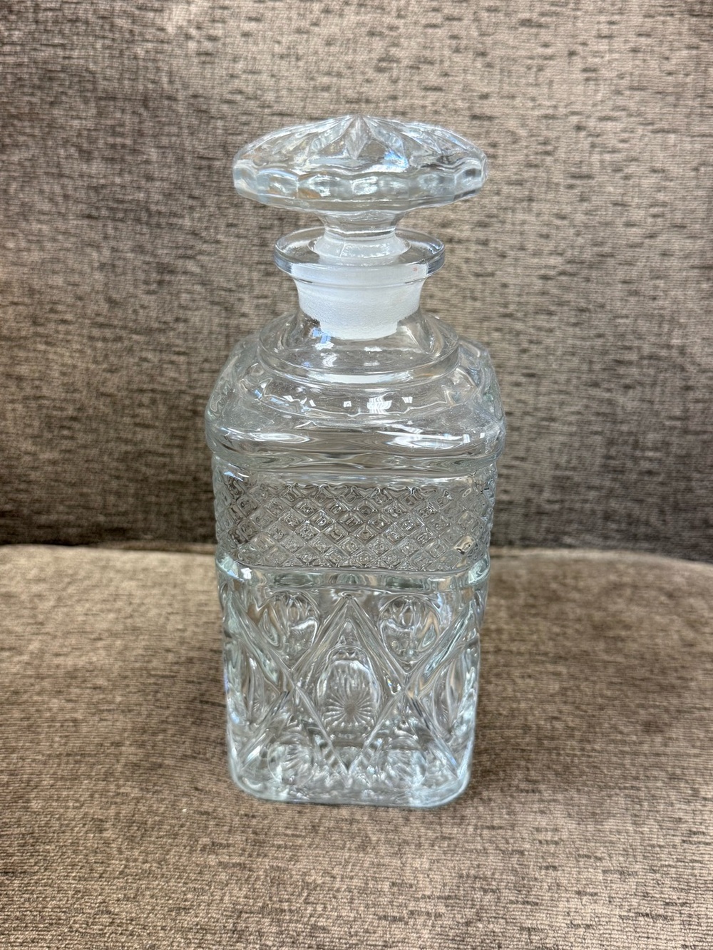 Vintage Imperial Glass "Cape Cod" Square Whiskey Decanter.